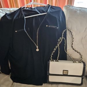 Anne Klein Blouse & Anne Klein purse